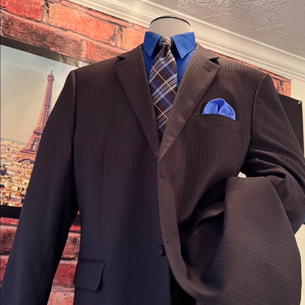 Joseph & Feiss Super 100's Brown Coat - Picture 15 of 17